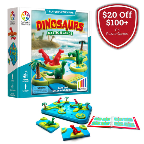 SmartGames Dinosaurs Mystic Islands - 80-Challenge Logic Game