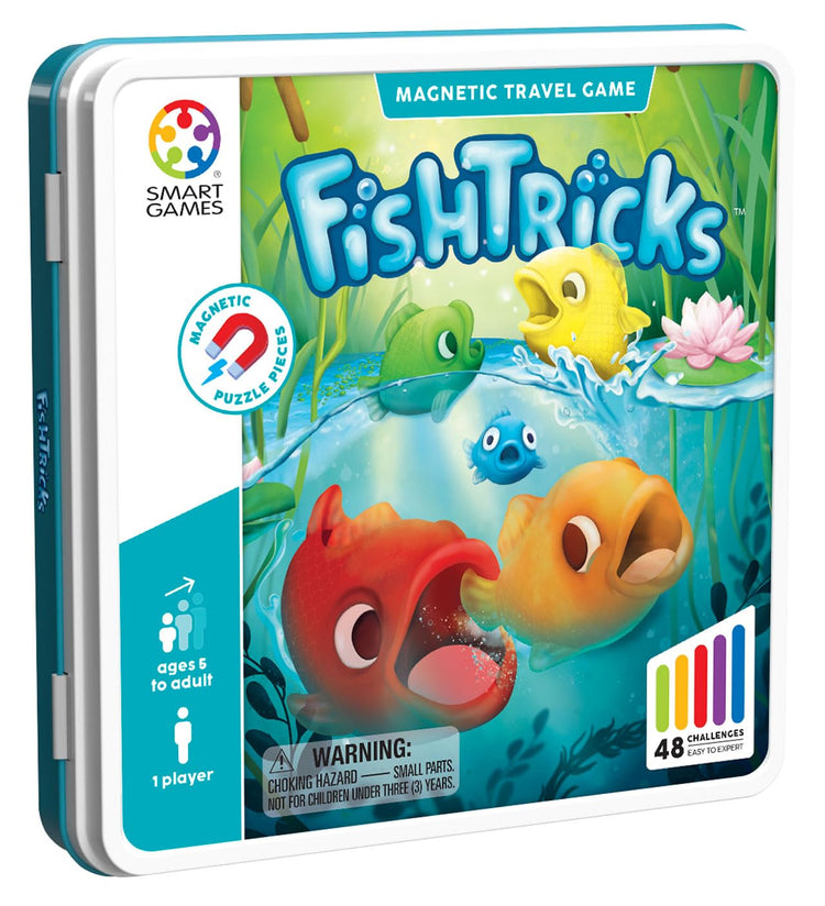 SmartGames FishTricks - 48 Fish Puzzles in Metal Travel Tin