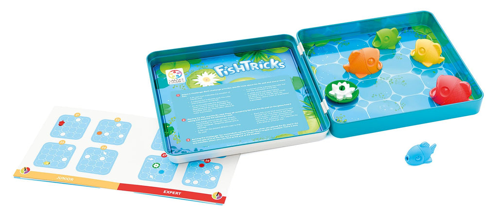 SmartGames FishTricks - 48 Fish Puzzles in Metal Travel Tin