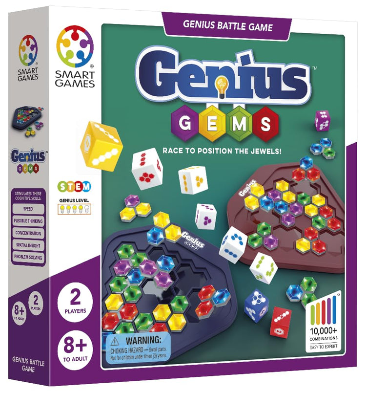 SmartGames Genius Gems - 2-Player Gem Race Strategy Game