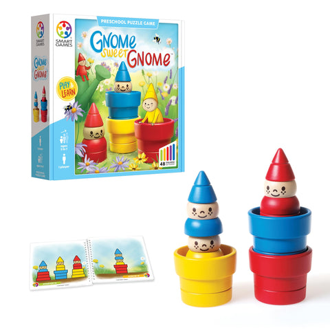 SmartGames Gnome Sweet Gnome - 3 Wooden Gnomes to Stack