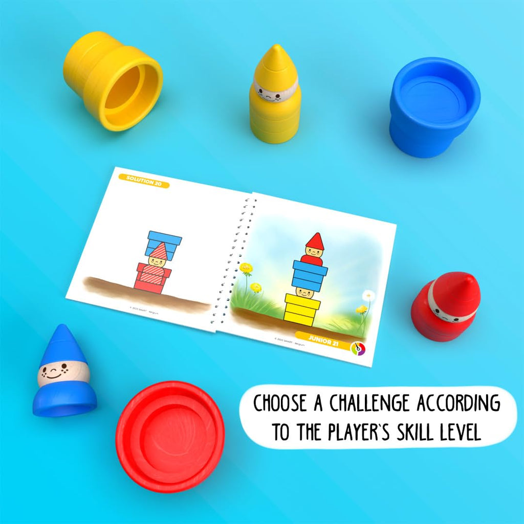 SmartGames Gnome Sweet Gnome - 3 Wooden Gnomes to Stack
