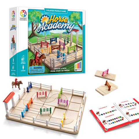 SmartGames Horse Academy - 80 Horse Jumping Course Challenges
