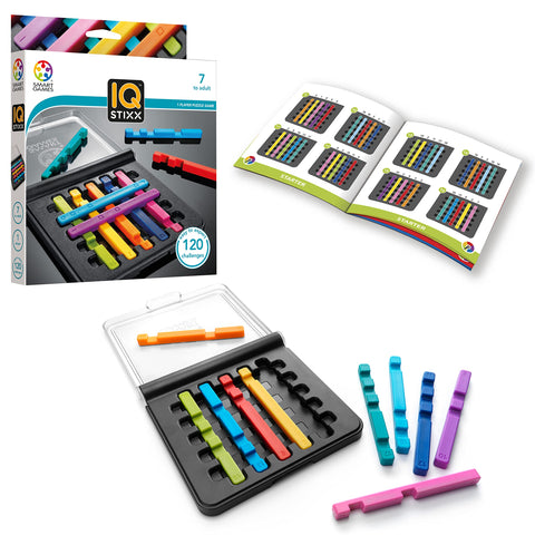 SmartGames IQ Stixx Stacking Travel Game with 120 Challenges