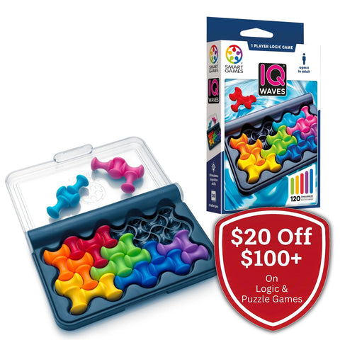 SmartGames IQ Waves - Soft-Touch Pieces, 120 Challenges