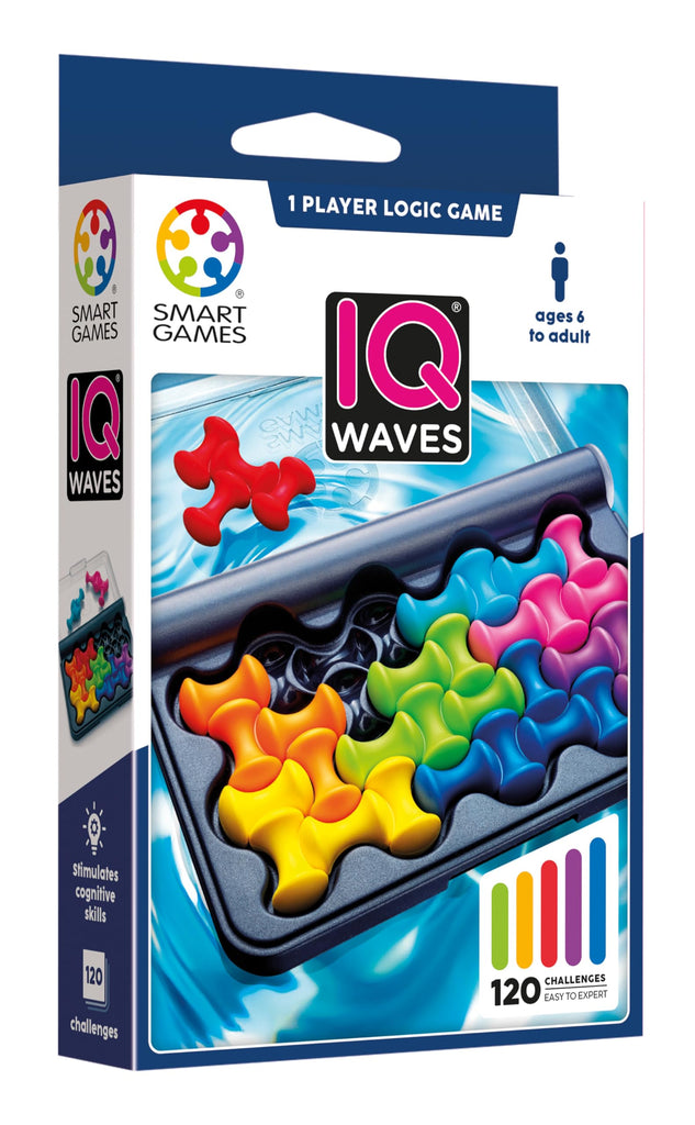 SmartGames IQ Waves - Soft-Touch Pieces, 120 Challenges