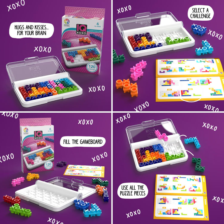SmartGames IQ XOXO - 120 Hugs-and-Kisses Logic Challenges