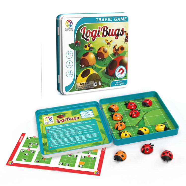 SmartGames LogiBugs - 12 Magnetic Ladybugs, 48 Challenges