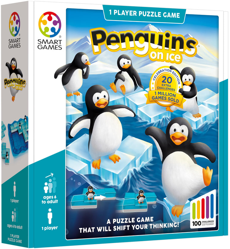 SmartGames Penguins on Ice - 80-Challenge 5-Penguin Puzzle