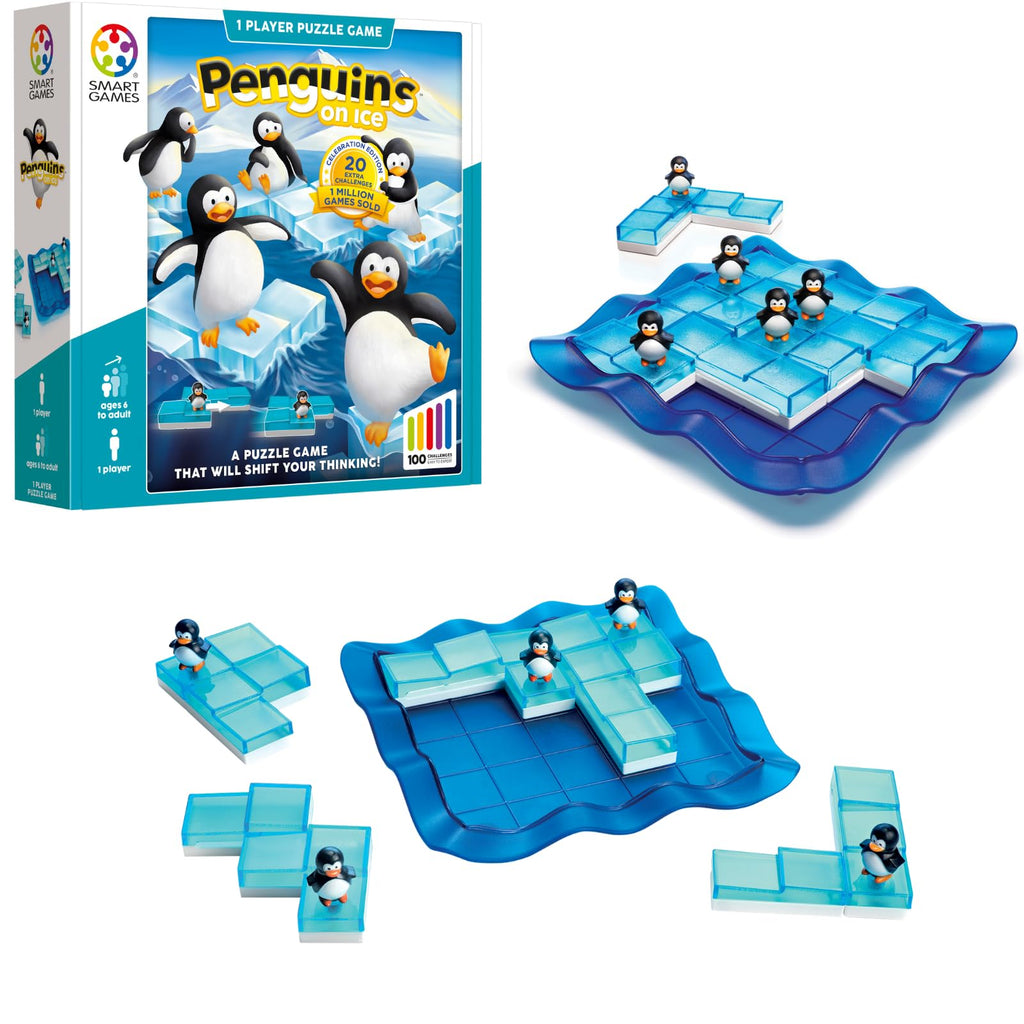 SmartGames Penguins on Ice - 80-Challenge 5-Penguin Puzzle