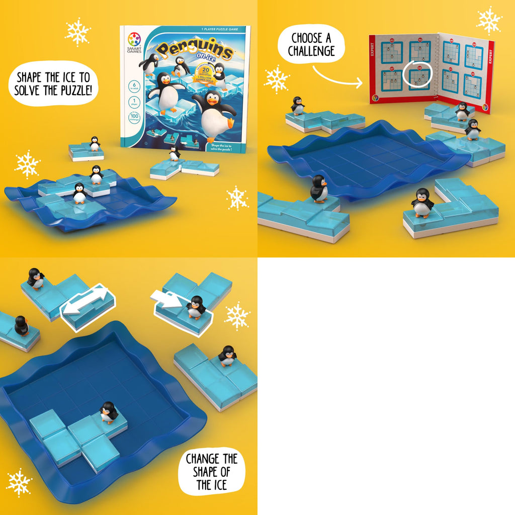 SmartGames Penguins on Ice - 80-Challenge 5-Penguin Puzzle