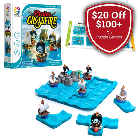 SmartGames Pirates Crossfire - 4 Modes, 80 Ship Battles