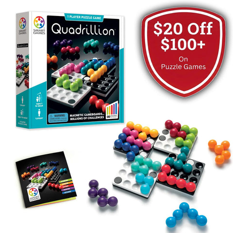 SmartGames Quadrillion - 4 Magnetic Boards, Endless Puzzles