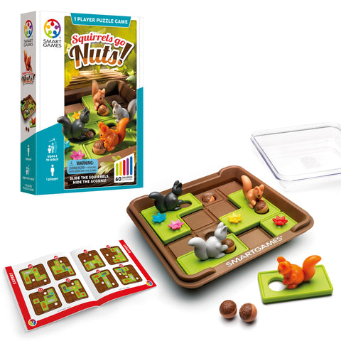 SmartGames Squirrels Go Nuts - Stash Acorns in 60 Puzzles