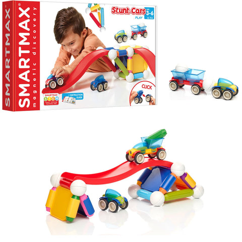 SmartMax Stunt Cars - 46-Piece Magnetic Ramp Builder Set