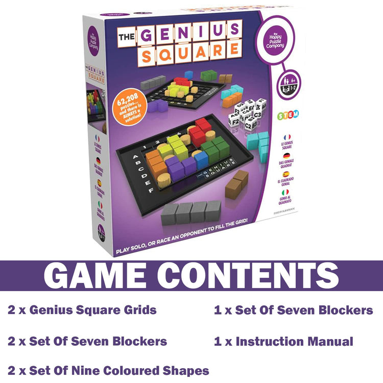 The Genius Square - 62,208-Solution Fast STEM Race Game