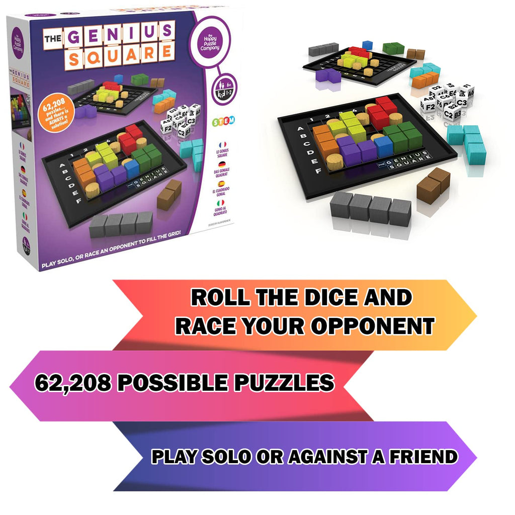 The Genius Square - 62,208-Solution Fast STEM Race Game