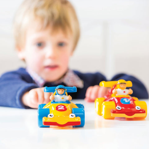 WOW Toys The Turbo Twins - 2 Push & Go Racing Cars with Drivers