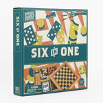 Wooden Games Compendium | Portable Six in One Combination Game Set