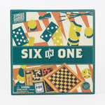 Wooden Games Compendium | Portable Six in One Combination Game Set