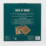Wooden Games Compendium | Portable Six in One Combination Game Set