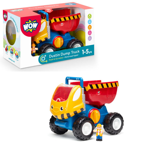 WOW Toys Dustin Dump Truck - Push & Go Tipping Bucket Action
