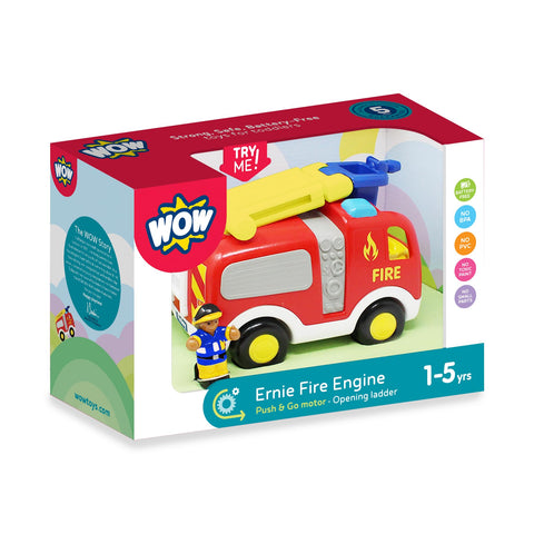 WOW Toys Ernie Fire Engine - Push & Go Truck with Ladder