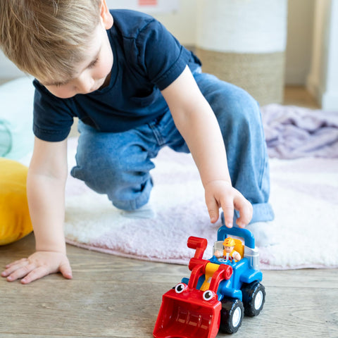 WOW Toys Lift-It Luke - Push & Go Digger with Lifting Bucket