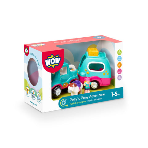 WOW Toys Polly's Pony Adventure - Magnetic Horsebox Trailer