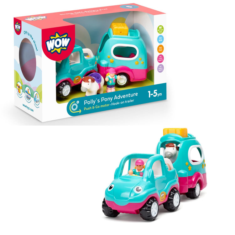 WOW Toys Polly's Pony Adventure - Magnetic Horsebox Trailer