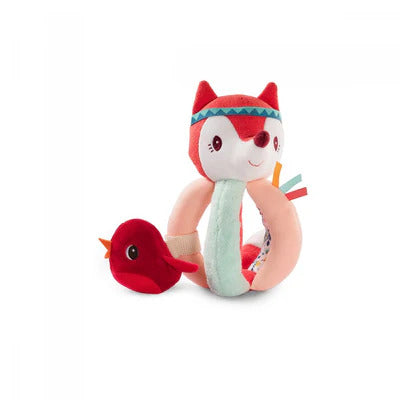 LILLIPUTIENS Alice Fox Rattle - Textured Handles & Robin