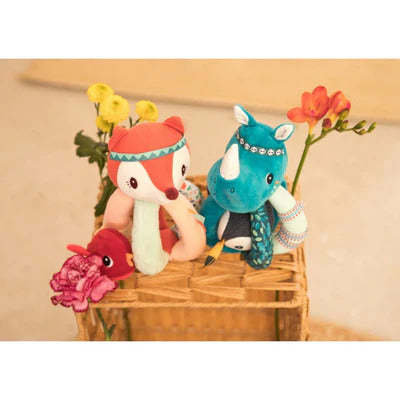 LILLIPUTIENS Alice Fox Rattle - Textured Handles & Robin