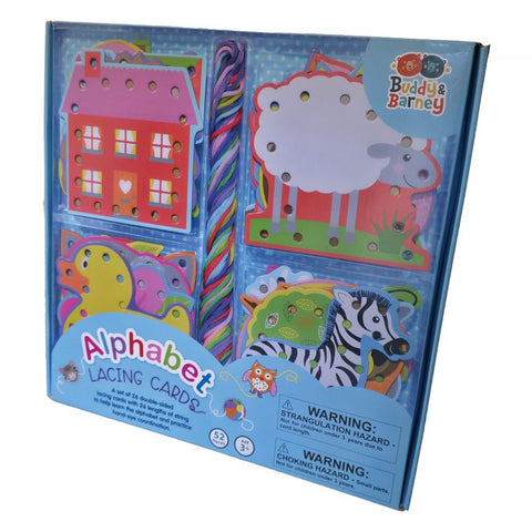 Alphabet Lacing Card Set - Fine Motor Fun by Buddy & Barney