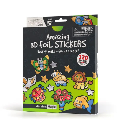 Amazing 3D Foil Stickers 120 Pack - Shiny Creative Fun