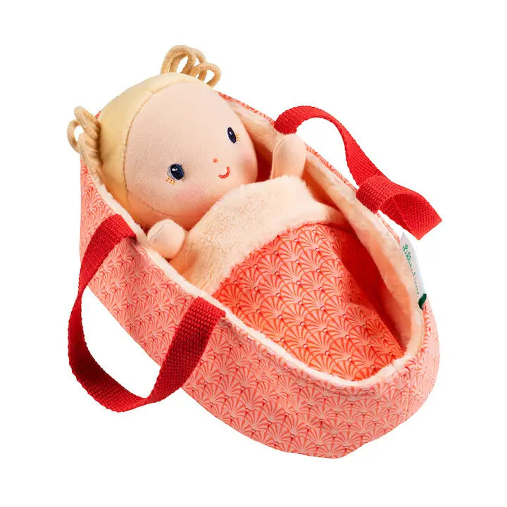 Janod Anaïs Baby Doll & Carrier - Reversible Cot Play Set