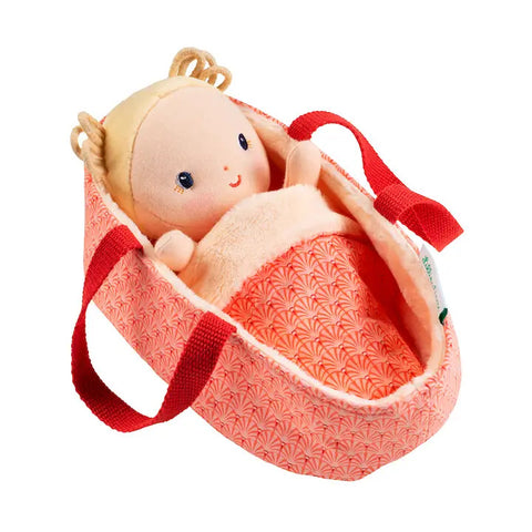 Janod Anaïs Baby Doll & Carrier - Reversible Cot Play Set