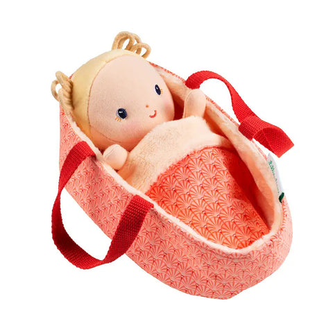 Janod Anaïs Baby Doll & Carrier - Reversible Cot Play Set