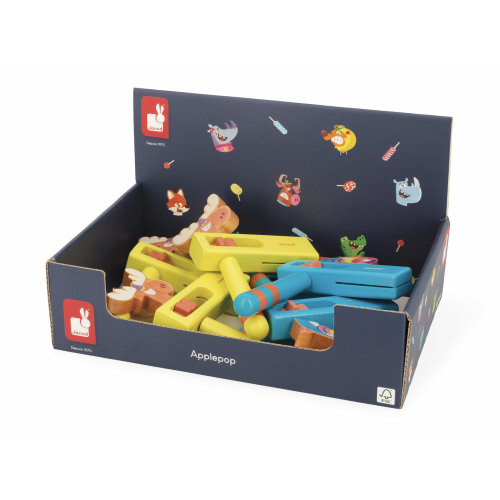 Janod Applepop Animal Noisemakers Display X8 - Fun Animal Noisema