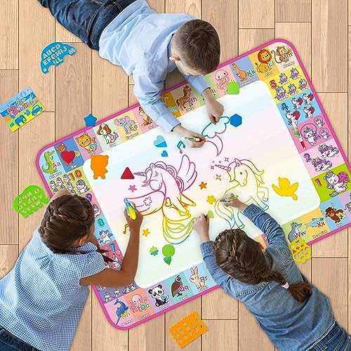 Aqua Neon Water Doodle Drawing Mat