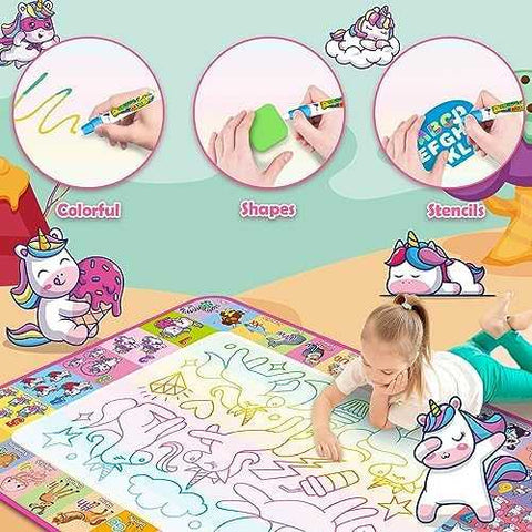 Aqua Neon Water Doodle Drawing Mat