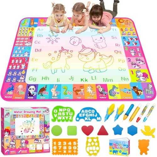 Aqua Neon Water Doodle Drawing Mat
