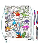 Color-In Dinosaur Backpack - T-Rex & Triceratops - eatsleepdoodle