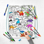 Color-In Dinosaur Backpack - T-Rex & Triceratops - eatsleepdoodle