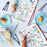 Color-In World Map Backpack - Continents & Icons - eatsleepdoodle