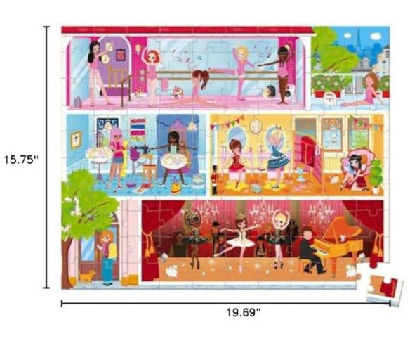 Janod Ballerina Dancers Puzzle - 100 Pieces in Suitcase
