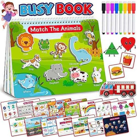 Benresive Montessori Busy Book – Tracing & Coloring