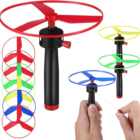 BESTonZON Pull String Flying Disc Toy Set