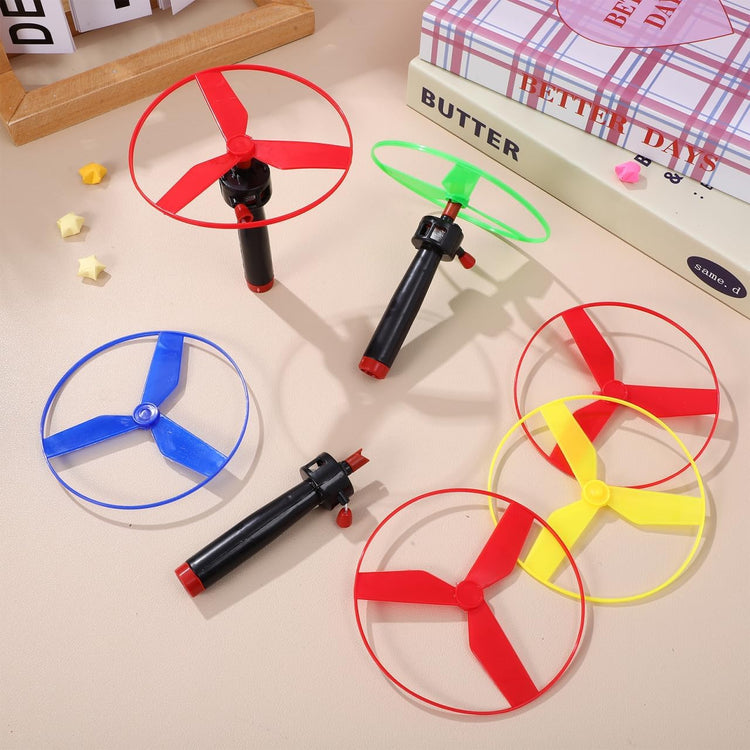 BESTonZON Pull String Flying Disc Toy Set