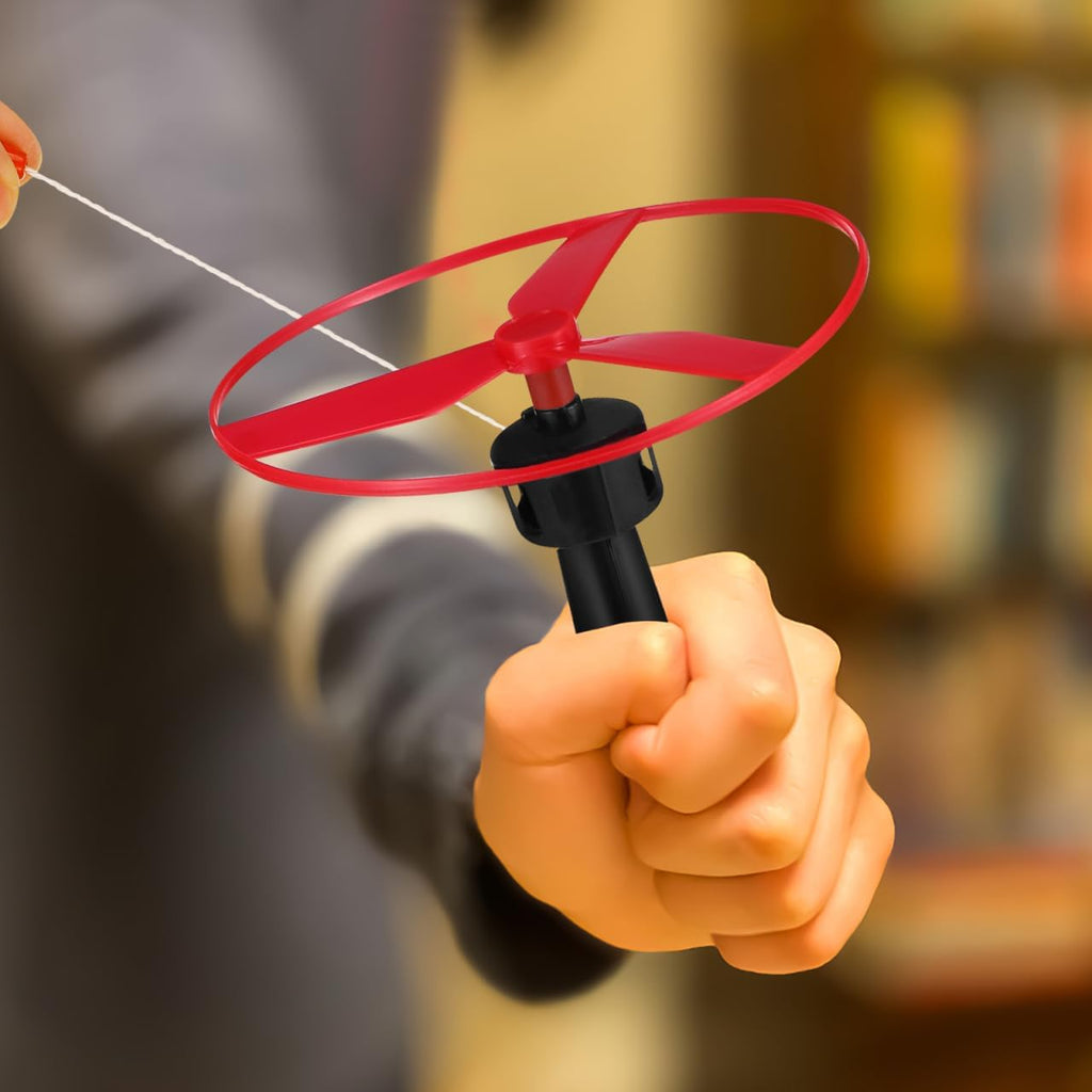 BESTonZON Pull String Flying Disc Toy Set