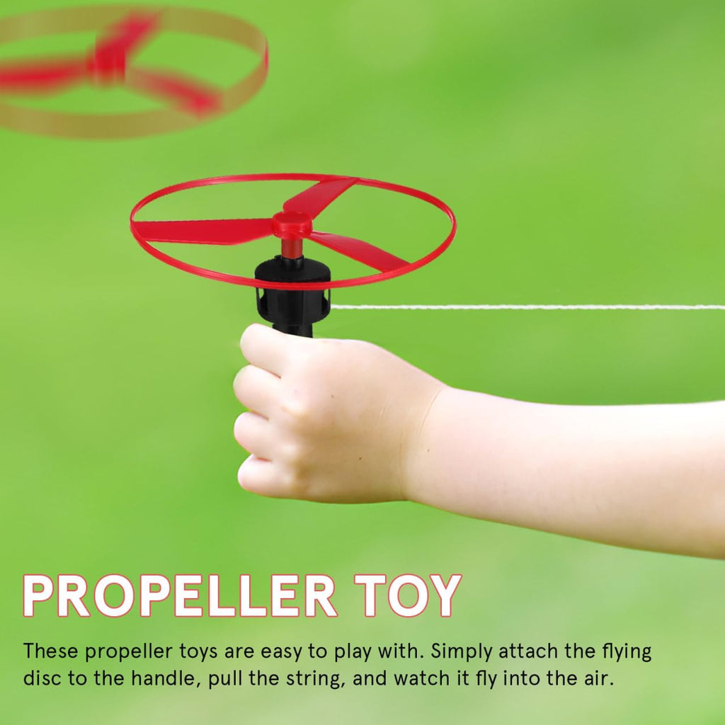 BESTonZON Pull String Flying Disc Toy Set